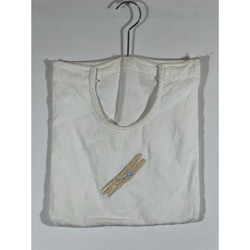 Whitmor Clothespin Bag Vintage Embroidered Cottagecore Farmhouse Laundry